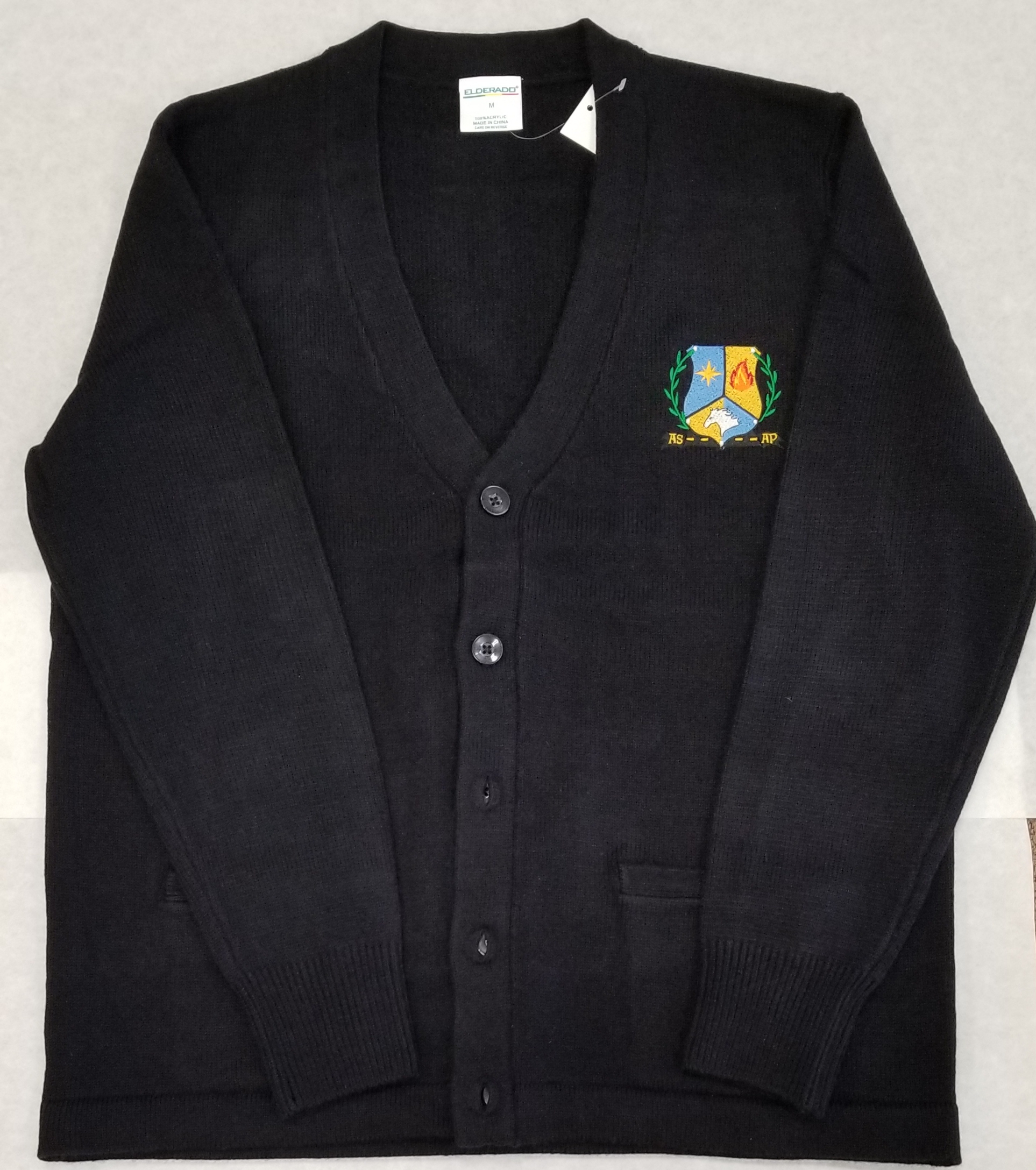 BC-Adult Navy cardigan sweater with logo